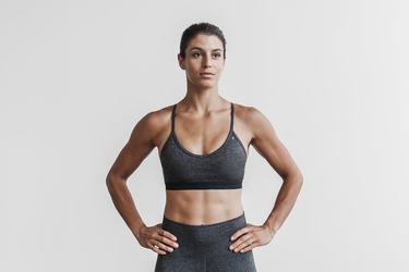 Nobull V-Neck Matte Women's Sports Bras Grey | Australia (HF3490)